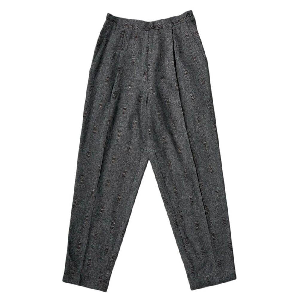 80s vintage highwaisted wool trousers pleated pants high rise relaxed tapered.
